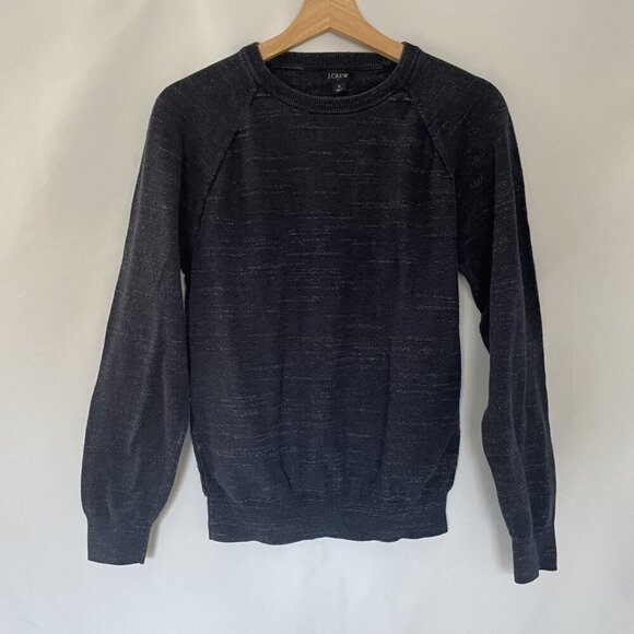 J.Crew navy blue knit crewnweck sweater women's size S cotton warm top - Picture 1 of 7